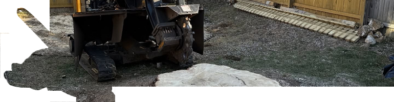 Stump grinder removing a stump in a Greer backyard