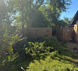 Fence Line Clearing – Spartanburg – Overgrowth cleared along a privacy fence